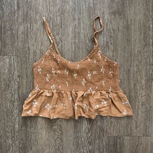 Pacsun Floral orange Women's flowy crop Top